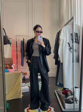 THE ANDAMANE - NASHVILLE - OVERSIZED WESTERN SHIRT / BLACK