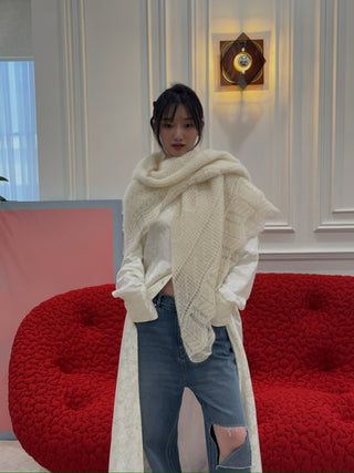 RXQUETTE - Murmure Fine-Knit Wrap in Ivory