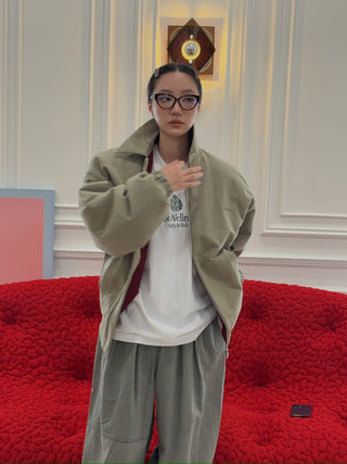 MAGDA BUTRYM - Padded Jacket With Dropped Shoulder in Khaki