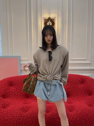 MAGDA BUTRYM - Knotted longsleeve in beige