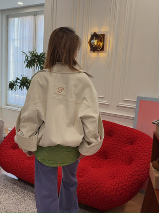 BLUMARINE DENIM BOMBER JACKET