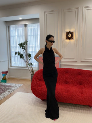 THE ANDAMANE STELLA MAXI DRESS - TURTLENECK OPEN BACK