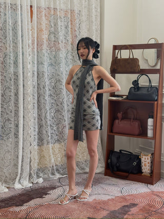 AYA MUSE - Axis Dress in Plaid Gray