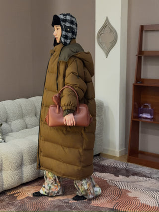 SIMONETTA - GANNA - LORO PIANA WOOL DOWN COAT WITH HOOD