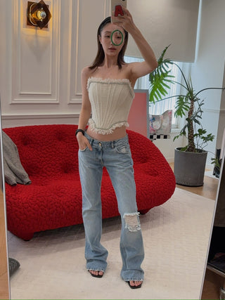 GIUSEPPE - BUSTIER IN MILK WHITE