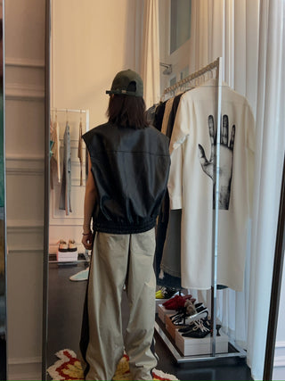 OPEN YY FAUX LEATHER BIKER VEST