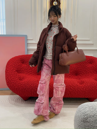 BLUMARINE Chiné Camouflage Print Cargo Pants