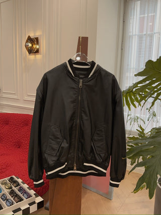 SIMONETTA RAVIZZA LULU Z LEATHER BOMBER
