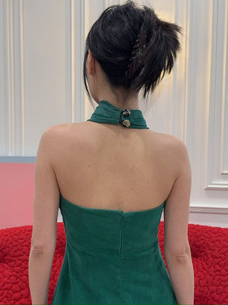 GIUSEPPE DI MORABITO SUEDE LEATHER MINI DRESS