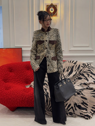 CARELLI - Carol Leopard Jacket in Beige Leopard Print