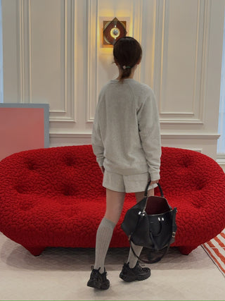 SPORTY & RICH - SR Runner Soft Crewneck in Gray