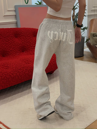 SPORTY & RICH X JUICY COUTURE - Juicy Emblem Wide Sweatpant in Heather Gray