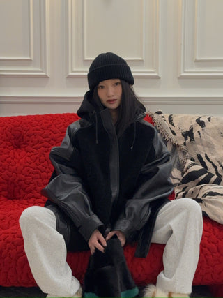 THE MANNEI - Leather Jacket in Black