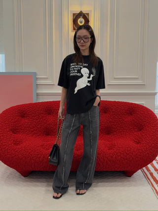 MM6 MAISON MARGIELA MID-RISE JEANS WITH SEAM-DETAILS