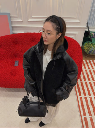 THE MANNEI - Leather Jacket in Black