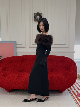 16ARLINGTON - CANTER MIDI DRESS / MERO/NOCCIOLA