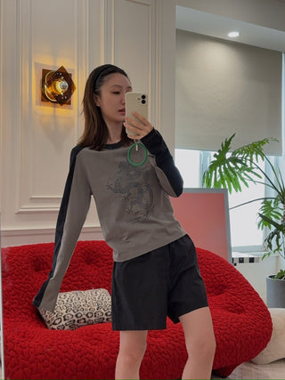 MARTINE ROSE - L/S SHRUNKEN T-SHIRT