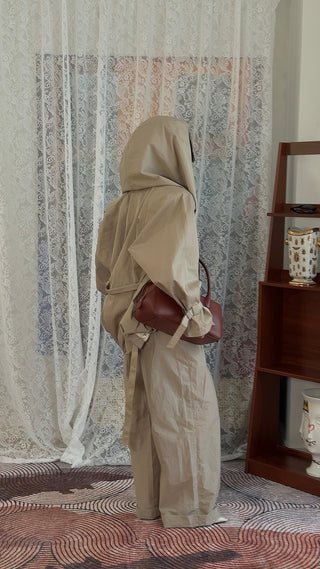 MAGDA BUTRYM - Low-Rise Ruffled Waist Trousers in Beige