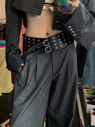BLUMARINE LEATHER BELT RIVET