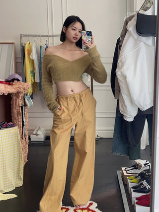 MM6 Maison Margiela LONG SLEEVED TOP CAMEL