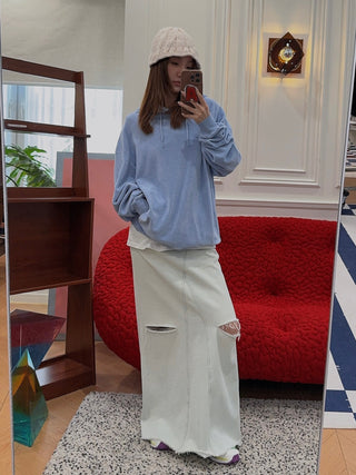 MM6 Maison Margiela RIPPED LONG SKIRT