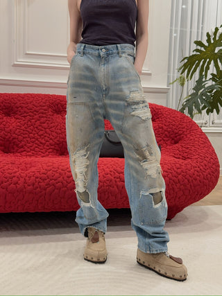 MM6 Maison Margiela DISTRESSED WORKWEAR DENIM JEANS