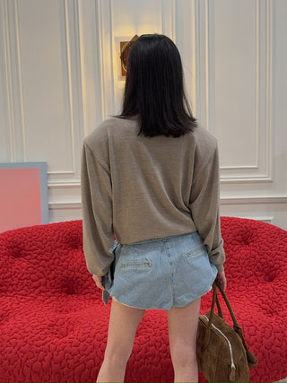 MAGDA BUTRYM - Knotted longsleeve in beige