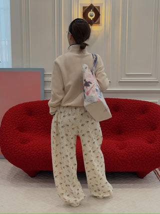 SPORTY & RICH - NY Crest Polar Sweatshirt in Cream