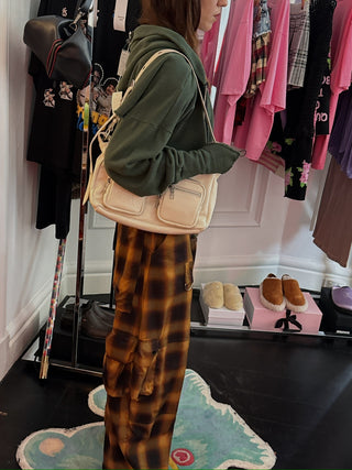 COLLINA STRADA BROWN CHECK LAWN CARGO PANT
