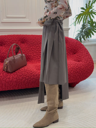 ROKH Box Pleats Midi Skirt