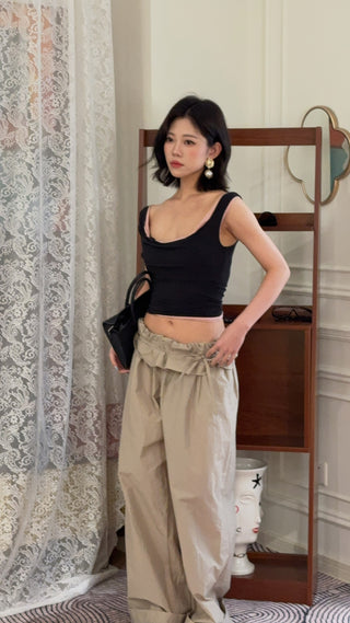 MAGDA BUTRYM - Double Layer Tank Top in Black