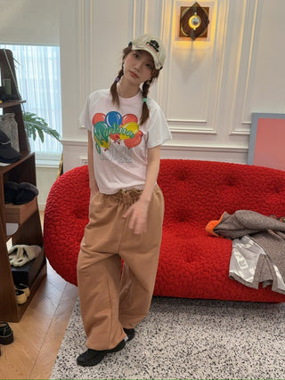 MARTINE ROSE - RAGLAN SHRUNKEN T-SHIRT / PINK BALLOONS