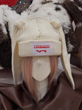 LOVERBOY - CHUNKY RABBIT BEANIE in ECRU