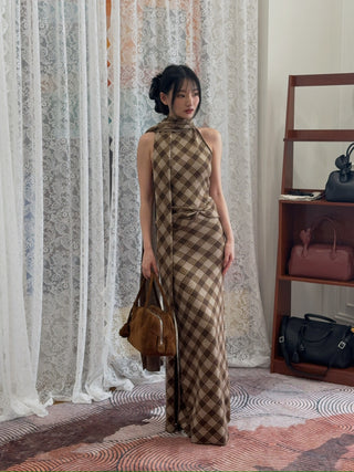 AYA MUSE - Kae Top in Plaid Brown