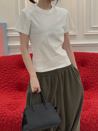 LUAR - MONOGRAM RIBBED TEE / WHITE