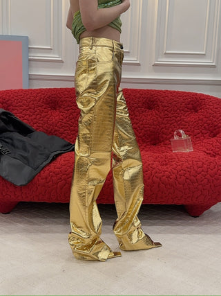 CULTNAKED Killa pants in Gold Croc