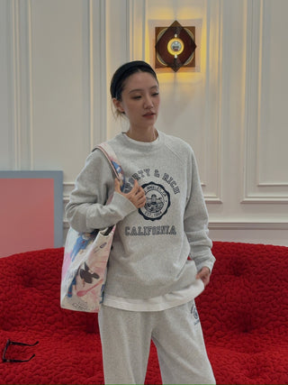 Sporty & Rich - California Emblem Soft Crewneck in Gray
