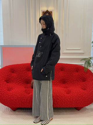LUAR - EMBROIDERED TECH PULLOVER / BLACK