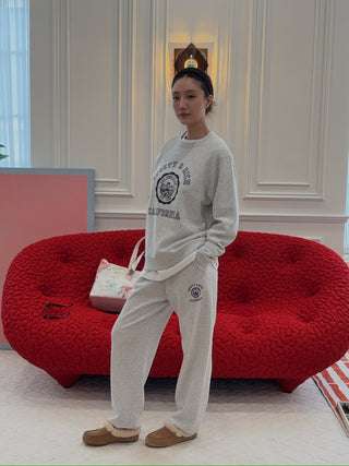 Sporty & Rich - California Emblem Soft Crewneck in Gray