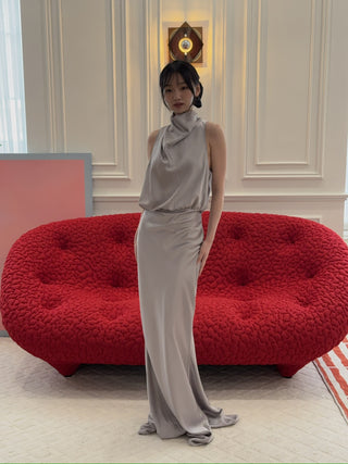 THE ANDAMANE TABITA SLEVELESS DETAILED MAXI DRESS