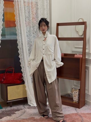 THE MANNEI - Wide Trousers in Beige
