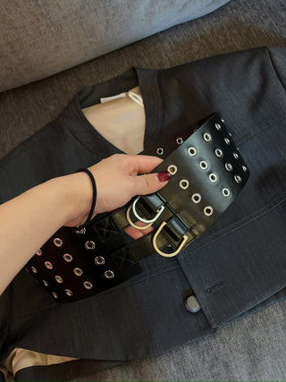 BLUMARINE LEATHER BELT RIVET