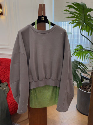 MM6 Maison Margiela CROPPED CREWNECK SWEATSHIRT