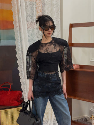 THE MANNEI - Lace Dress in Black