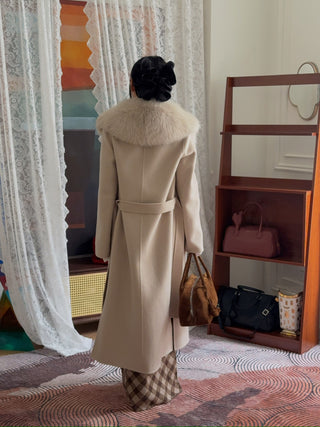 YVES SALOMON MANTEAU 119CM SABLE