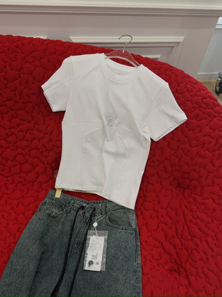 LUAR - MONOGRAM RIBBED TEE / WHITE