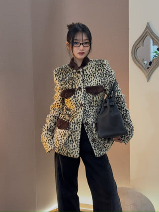 CARELLI - Carol Leopard Jacket in Beige Leopard Print
