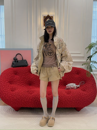 OPEN YY - PET CLUB SHEER LONG SLEEVE / BEIGE