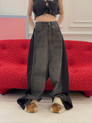MM6 Maison Margiela BLACK WIDE LEGS 5 POCKET JEANS