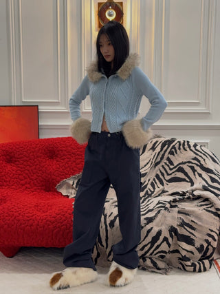 MM6 Maison Margiela - Wide-Leg Denim Jeans in  Dark Blue